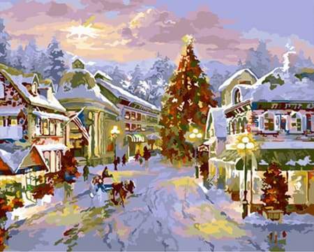 Villaggio Sotto La Neve Diamond Painting