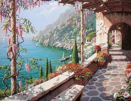 Vista Mare Dal Patio Diamond Painting