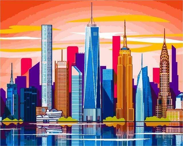 Vista Panoramica Della Grande Città Diamond Painting