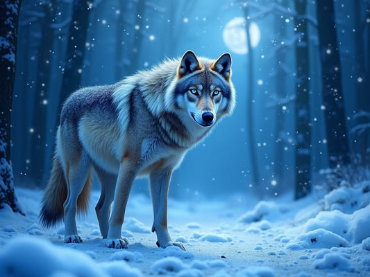 Lupo nella Neve Diamond Painting