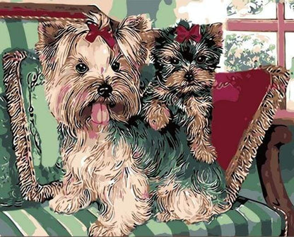 Yorkshire Terrier Sul Divano Diamond Painting | Seos Shop ®