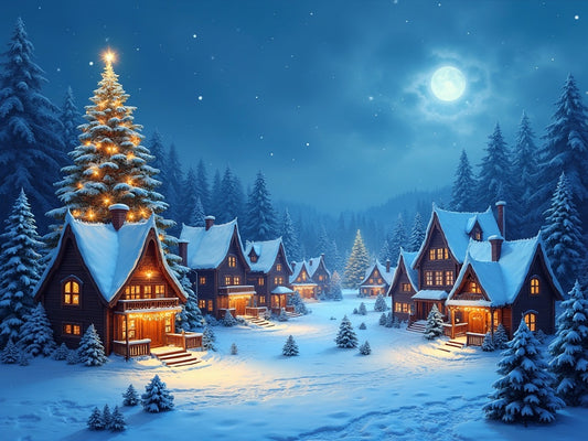 Diamond Painting Villaggio di Natale nella Neve