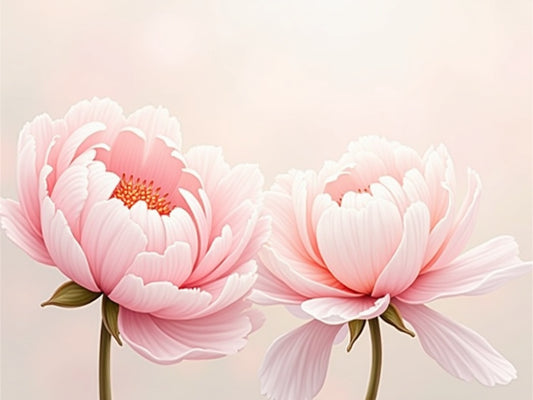 Peonie Rosa e Bianche Diamond Painting