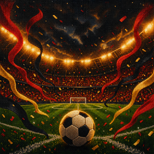 Diamond Painting Calcio Nero Rosso Oro | Kit Completo - diamond painting calcio Mondiali