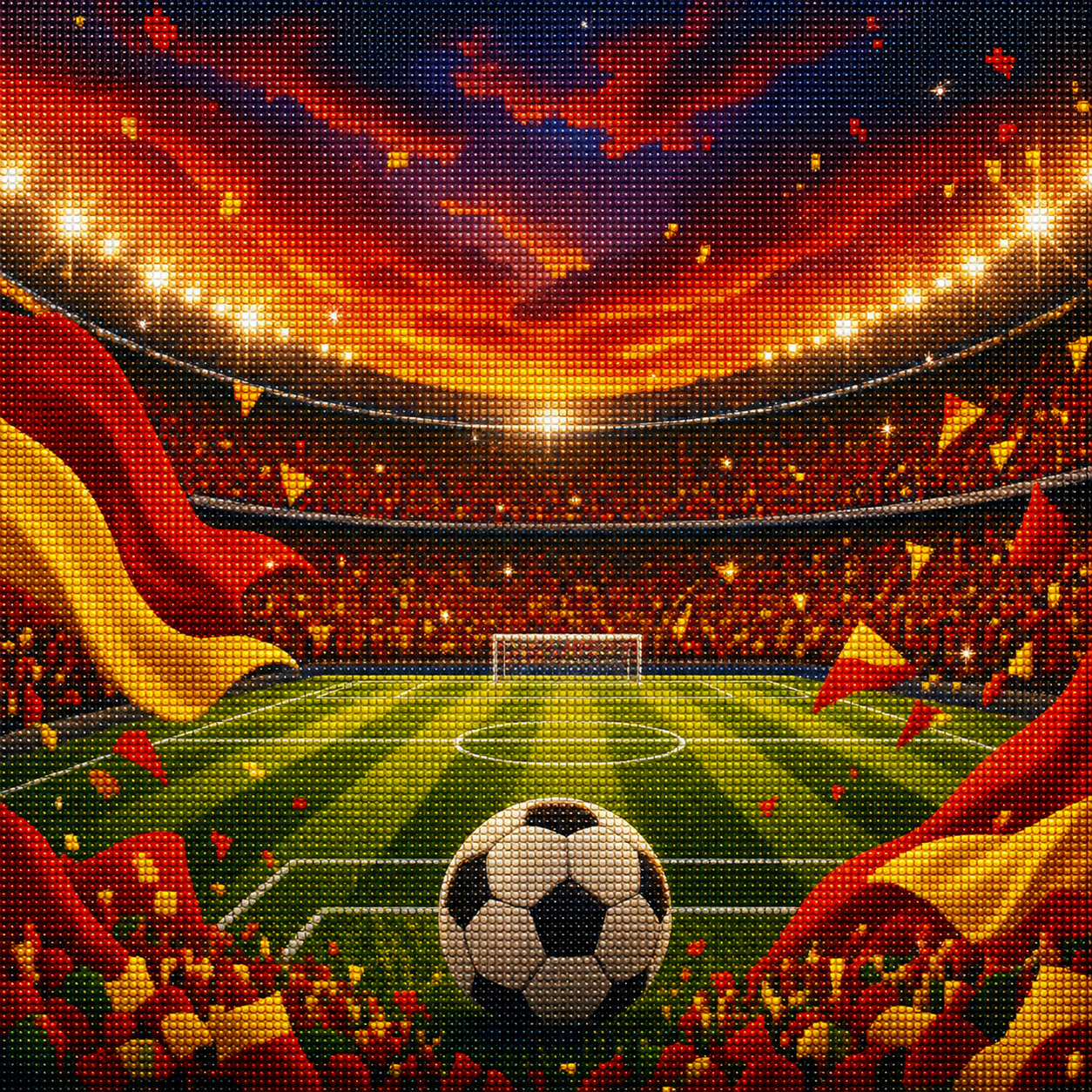 Diamond Painting Calcio Rosso Giallo | Kit Completo - diamond painting calcio Mondiali