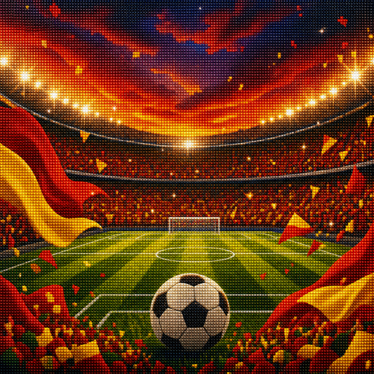 Diamond Painting Calcio Rosso Giallo | Kit Completo - diamond painting calcio Mondiali