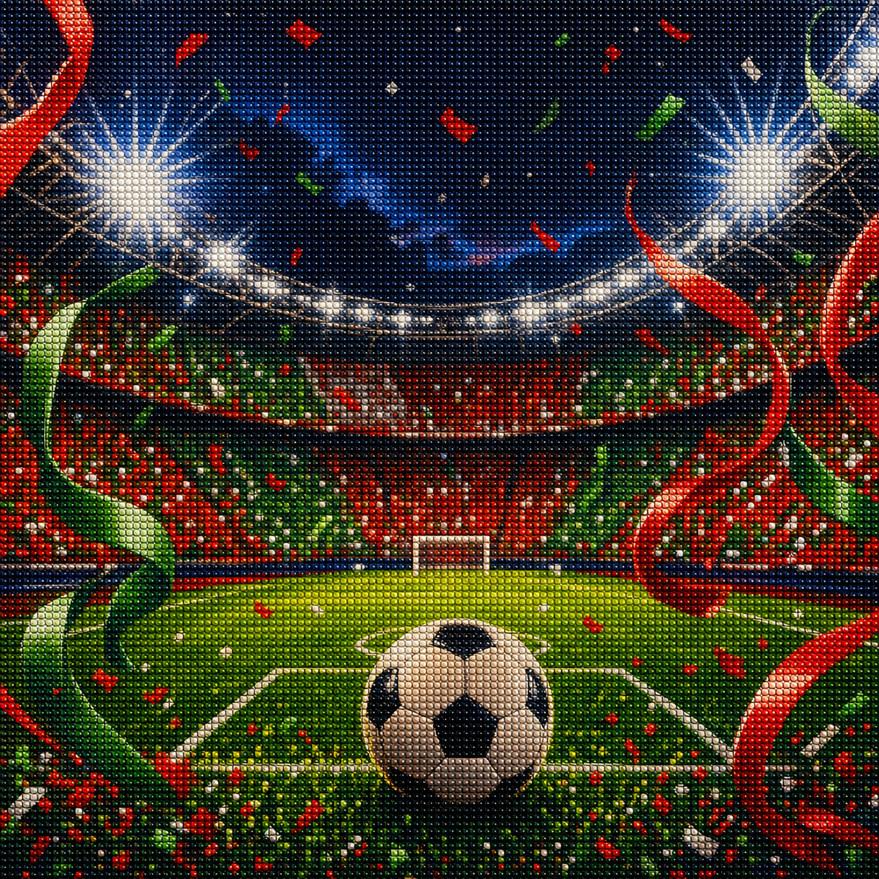 Diamond Painting Calcio Rosso Verde | Kit Completo - diamond painting calcio Mondiali