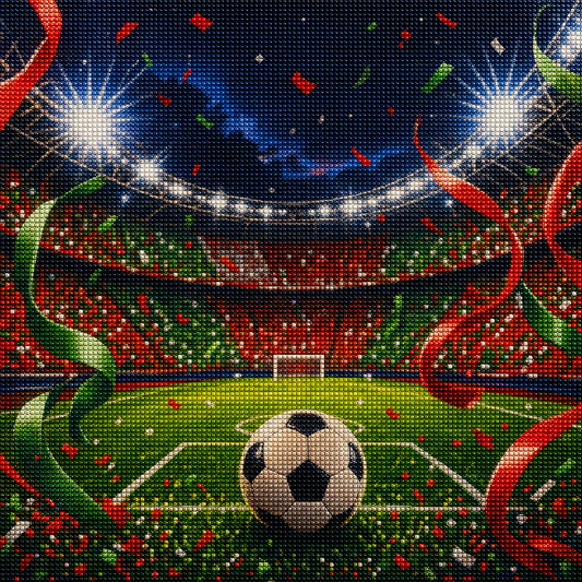 Diamond Painting Calcio Rosso Verde | Kit Completo - diamond painting calcio Mondiali