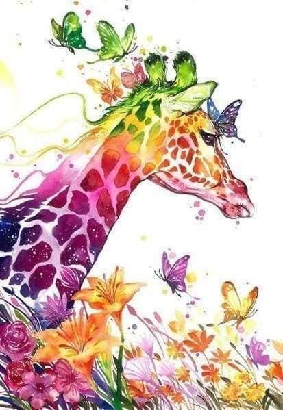 Diamond Painting Colorful Giraffe - Diamond Painting Italia