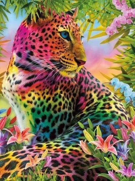 Diamond Painting Colorful Leopard - Diamond Painting Italia