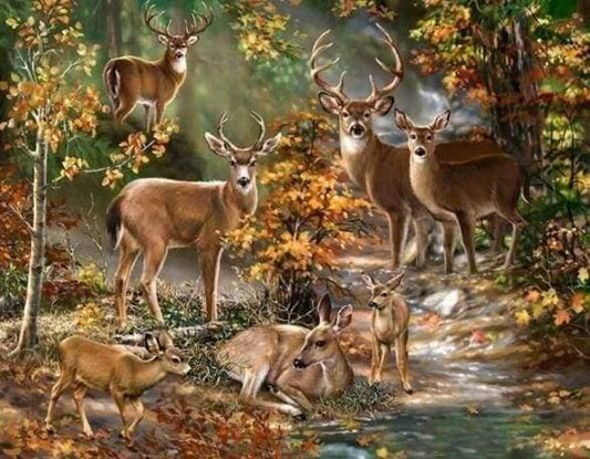 Diamond Painting Deer Family - Diamond Painting Italia