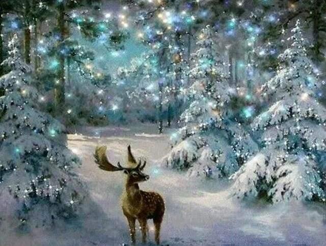 Diamond Painting Deer in Winter - Diamond Painting Italia