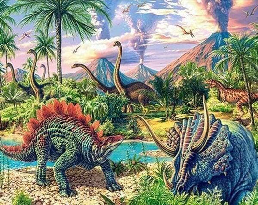 Diamond Painting Dinosaurs and landscape - Diamond Painting Italia