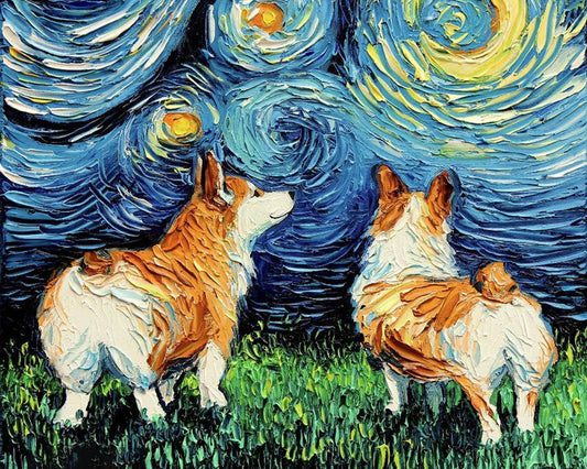 Diamond Painting Dog and Starry Sky - Diamond Painting Italia