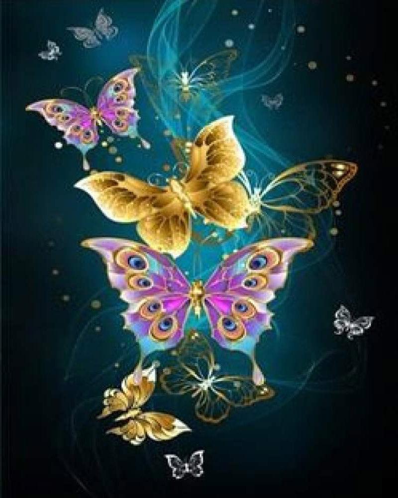 Diamond Painting Fairy Butterflies in Colours - Diamond Painting Italia