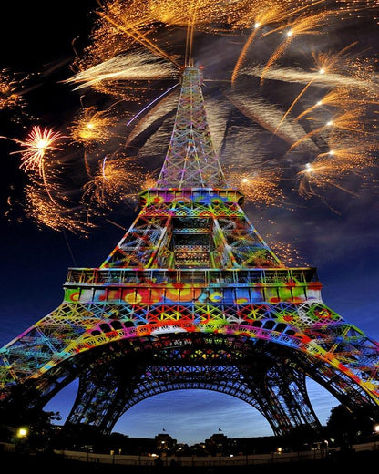Diamond Painting Fireworks and Eiffel Tower - Diamond Painting Italia