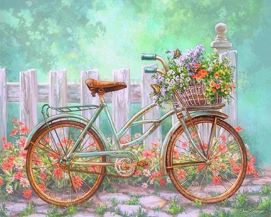 Diamond Painting Flower-filled Bicycle - Diamond Painting Italia