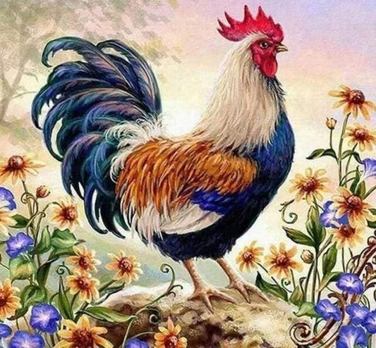 Diamond Painting Gallina e fiori - Diamond Painting Italia