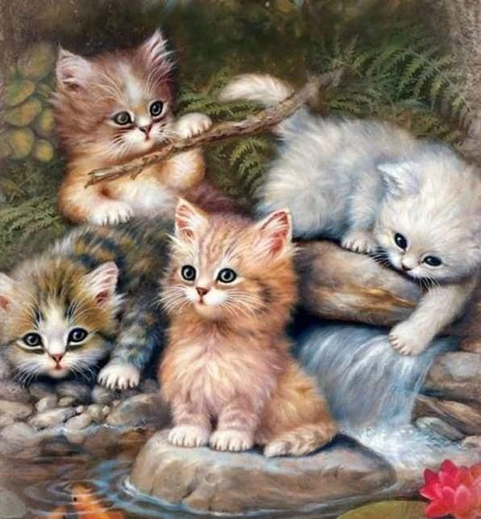 Diamond Painting Giocatori di gattini - Diamond Painting Italia