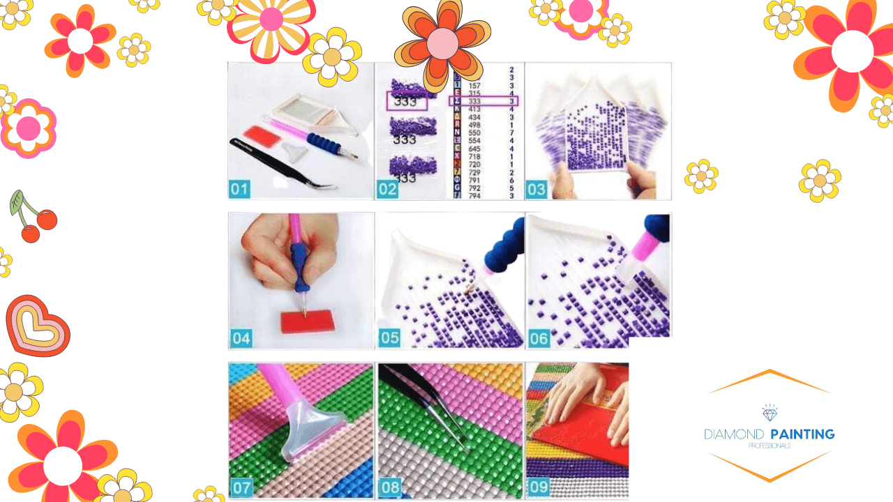 Kit Diamond Painting Fiori - Quadro Con Diamantini 30x40 Cm Per Adulti E Bambini - Foto 10