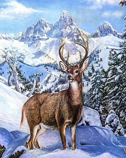 Diamond Painting Grande cervo in montagna - Diamond Painting Italia