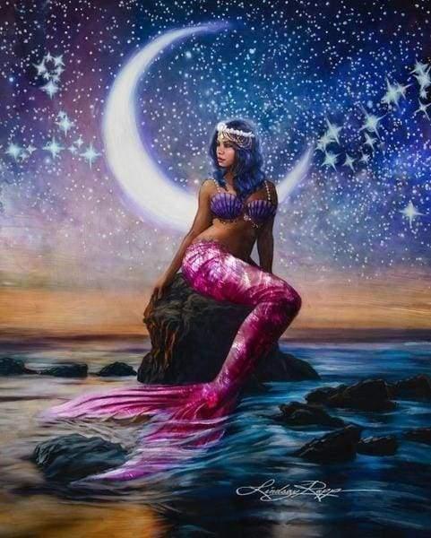 Diamond Painting - Mermaid and Crescent Moon - Diamond Painting Italia