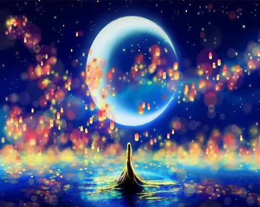 Diamond Painting - Moon and beautiful reflection - Diamond Painting Italia