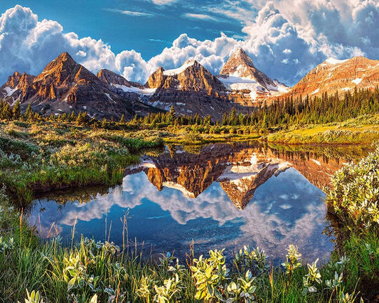 Diamond Painting - Mountain lake and clouds - Diamond Painting Italia