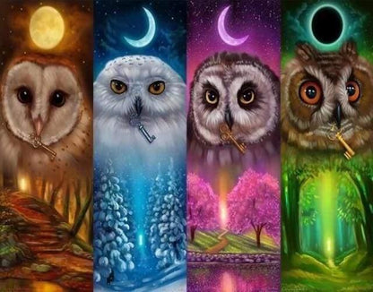 Diamond Painting - Multicolored Owls - Diamond Painting Italia