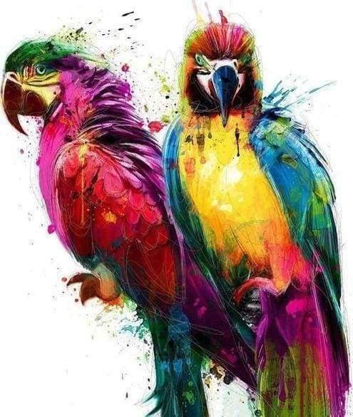 Diamond Painting - Parrots in painting - Diamond Painting Italia