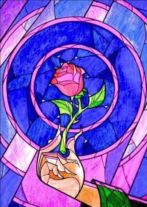 Diamond Painting - Pink Stained Glass - Diamond Painting Italia