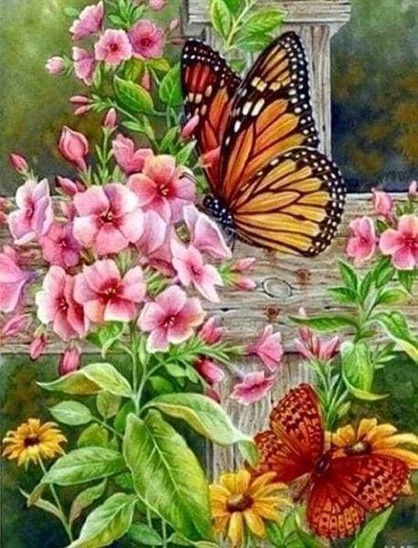 Diamond Painting - Pretty Butterflies and Flowers - Diamond Painting Italia