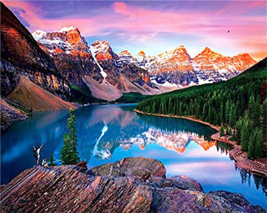 Diamond Painting - Reflections on the mountain Lake - Diamond Painting Italia
