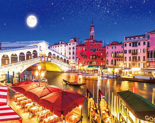 Diamond Painting - River crossing the city center - Diamond Painting Italia