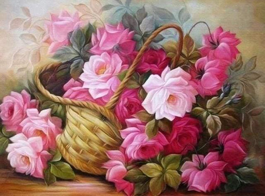 Diamond Painting - Roses in a Basket - Diamond Painting Italia