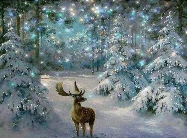 Diamond Painting - Snow Reindeer - Diamond Painting Italia