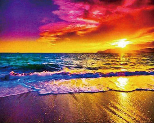 Diamond Painting - Sunset at the Beach - Diamond Painting Italia