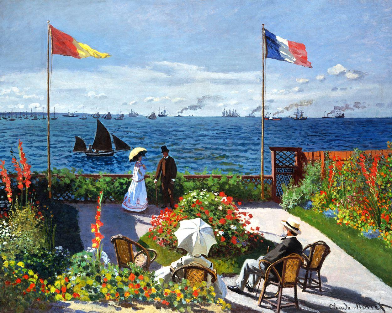 Diamond Painting - Terrace at Sainte-Addresse - Monet 40x50cm canvas already framed - Diamond Painting Italia