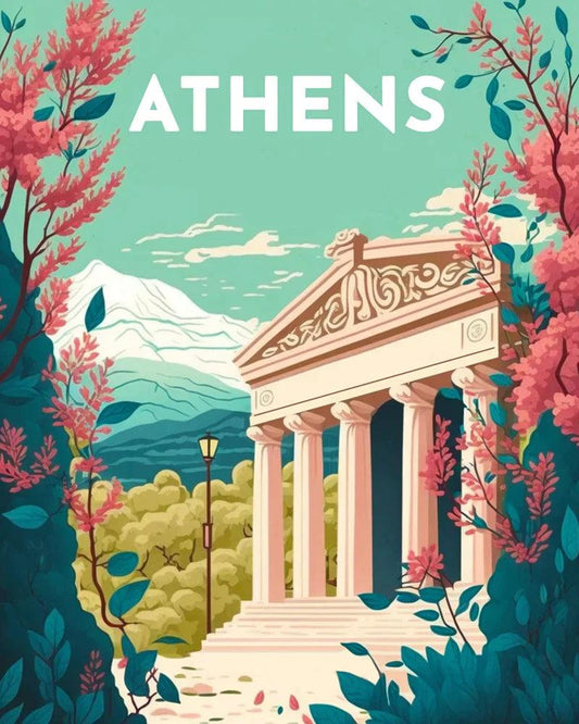 Diamond Painting - Travel Poster Athens - Diamond Painting Italia