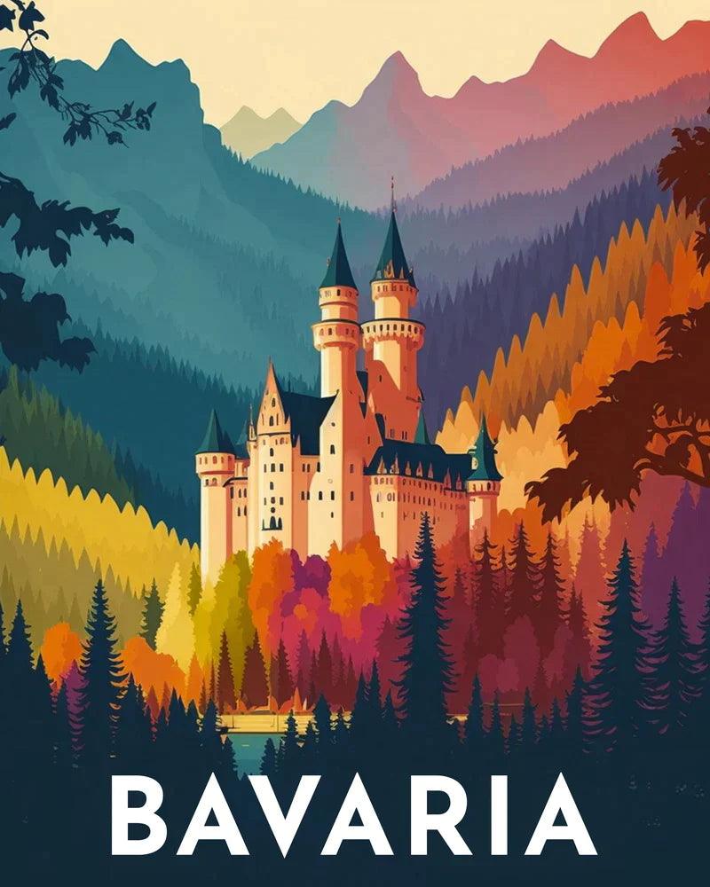 Diamond Painting - Travel Poster Bavaria - Diamond Painting Italia