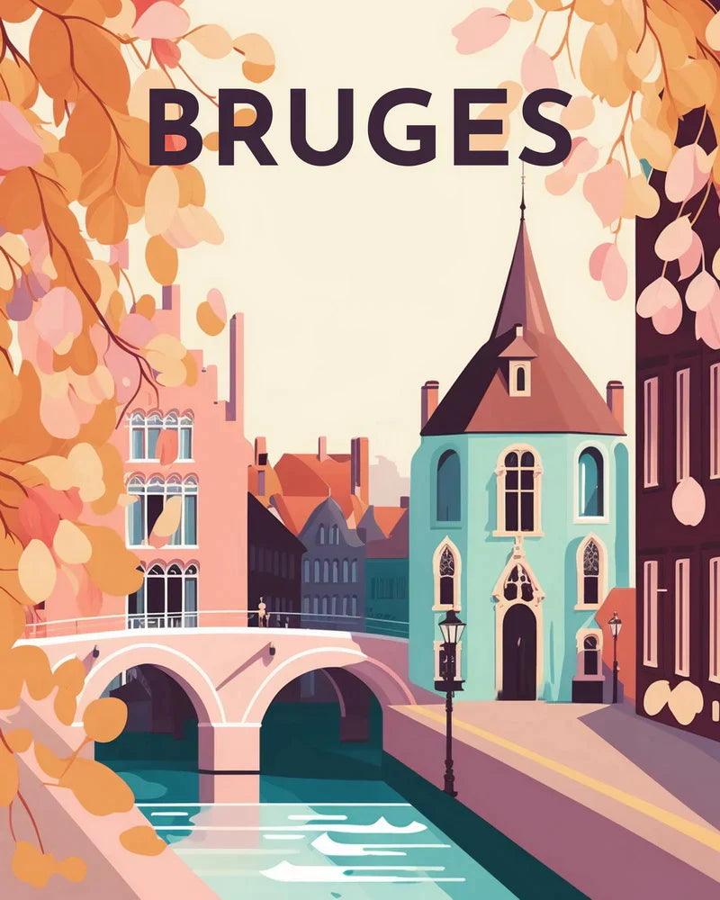 Diamond Painting - Travel Poster Bruges - Diamond Painting Italia