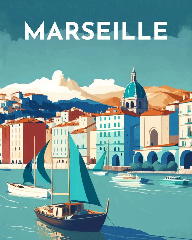 Diamond Painting - Travel Poster Marseille - Diamond Painting Italia