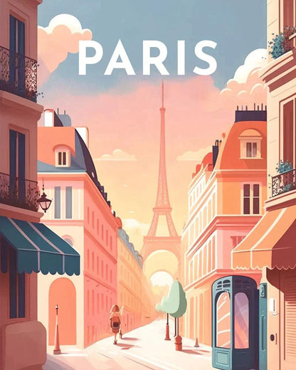 Diamond Painting - Travel Poster Paris - Diamond Painting Italia