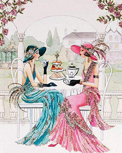 Diamond Painting - Women enjoying Tea - Diamond Painting Italia