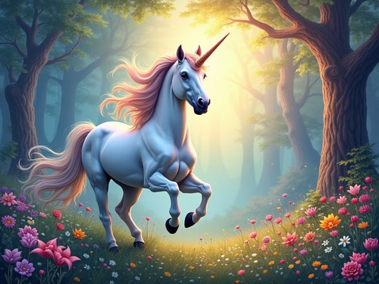 Unicorno Magico nella Foresta Incantata Diamond Painting