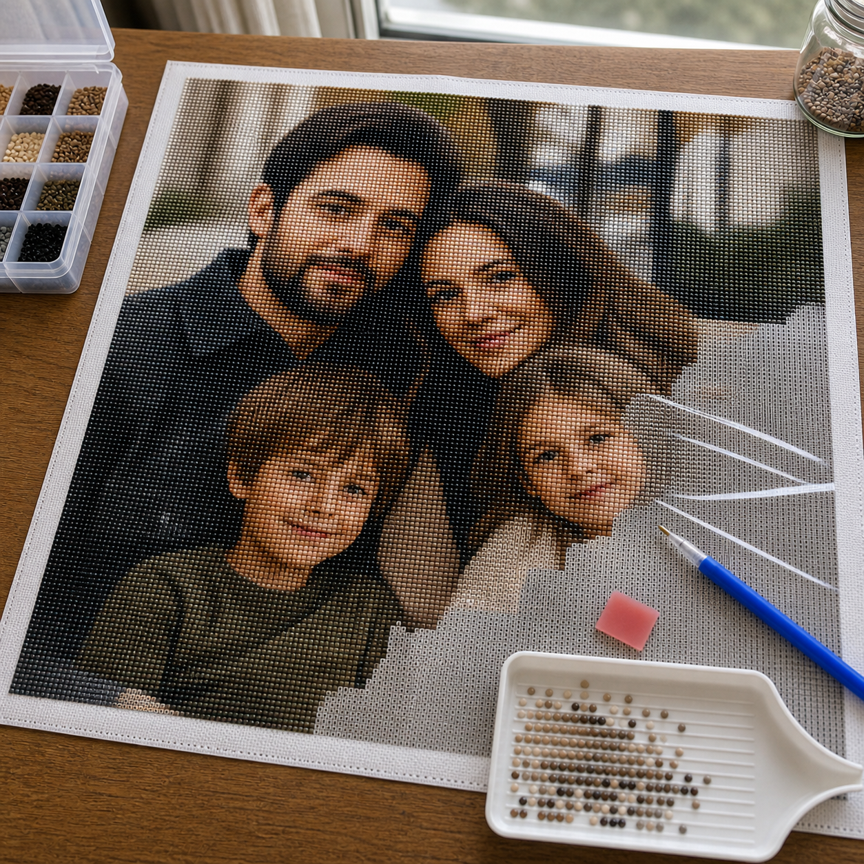 Diamond Painting Personalizzato Famiglia da Foto | Kit Completo - foto 2