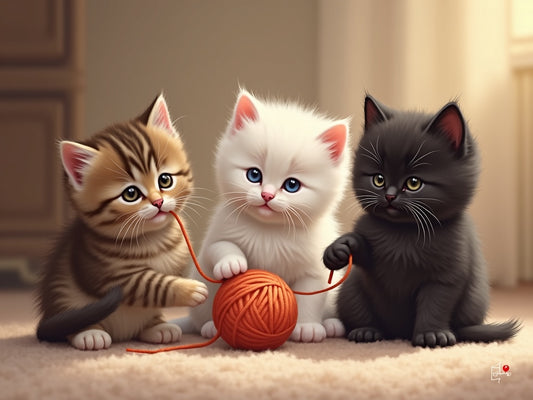 Tre Gattini Giocosi Diamond Painting