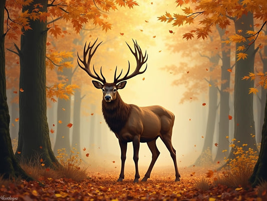 Cervo nella Foresta Autunnale Diamond Painting