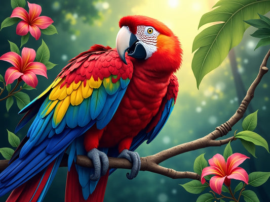 Pappagallo Ara Tropicale Diamond Painting