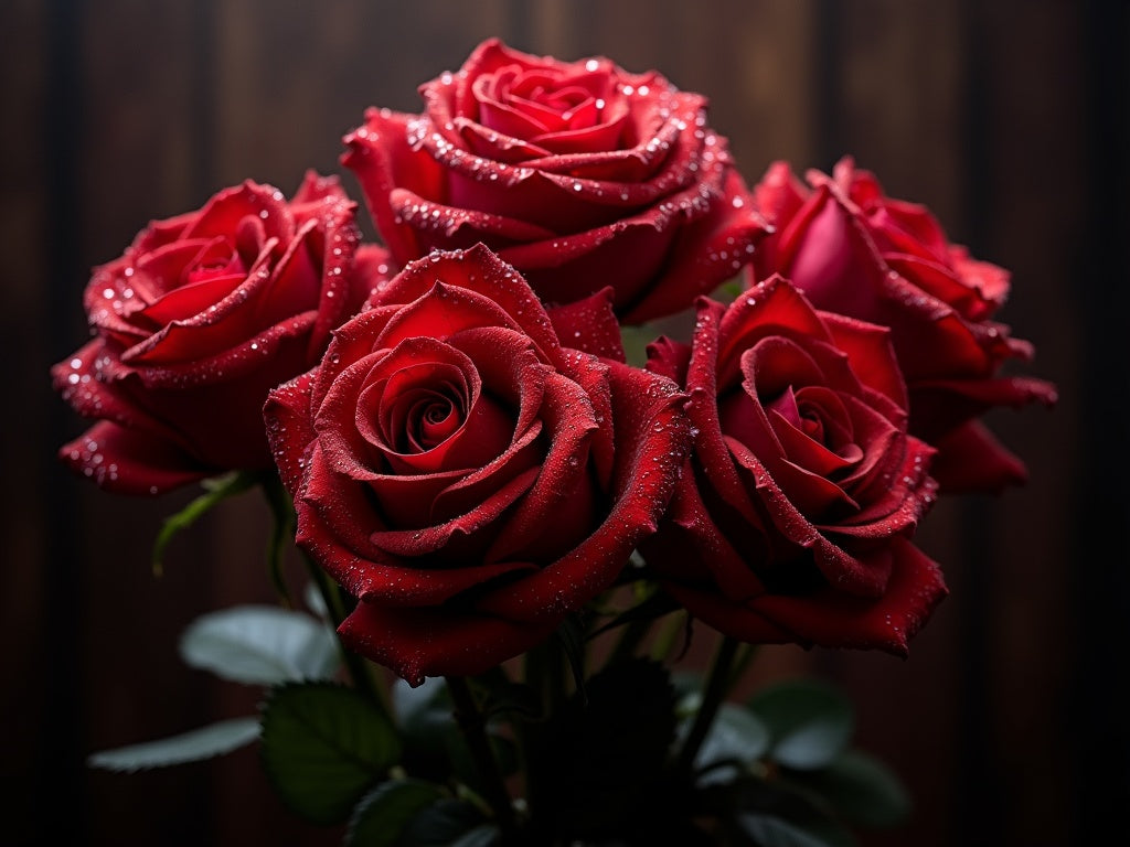 Bouquet Rose Rosse Diamond Painting